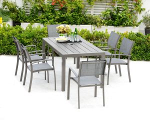 LifestyleGarden Solana 6 Seat Stacking Dining Set