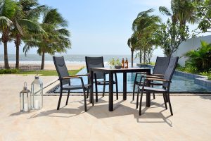LifestyleGarden Panama 4 Seat Stacking Dining Set - Weathernet