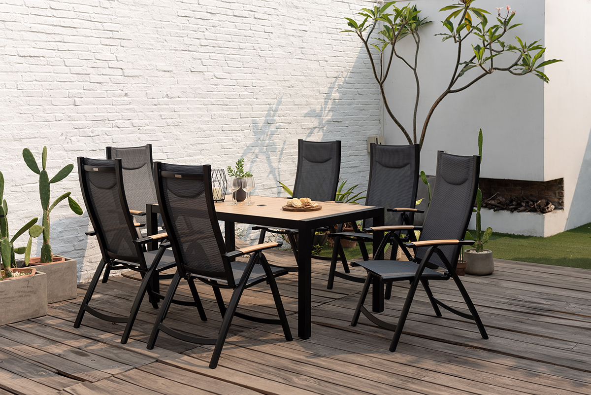 LifestyleGarden Panama 6 Seat Reclining Dining Set - Weathernet