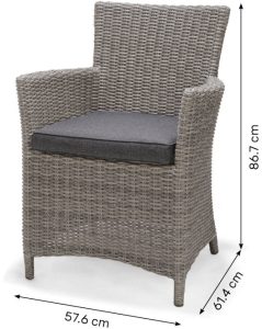 LifestyleGarden Bermuda 4 Seat Dining Set in Grey