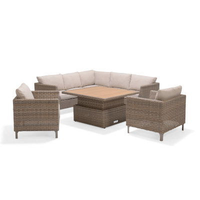 LifestyleGarden Bermuda Casual Corner Set including Sofa Chairs in Natural