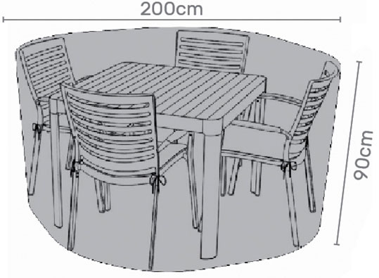 LifestyleGarden Premium Furniture Cover 4x dining set - Grey