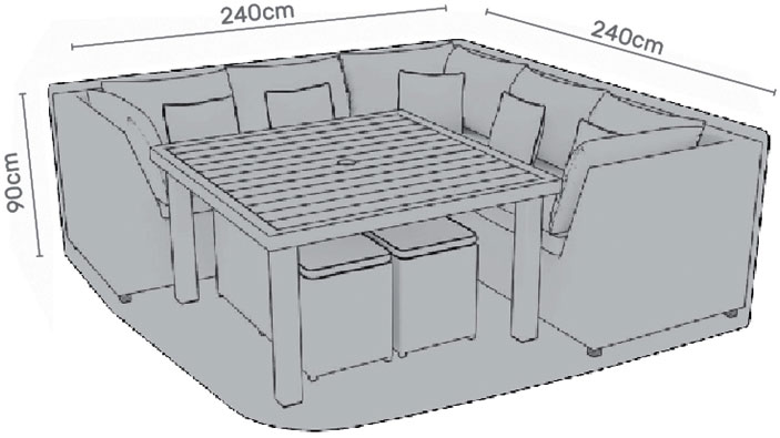 LifestyleGarden Premium Furniture Cover casual dining set 240x240cm - Grey