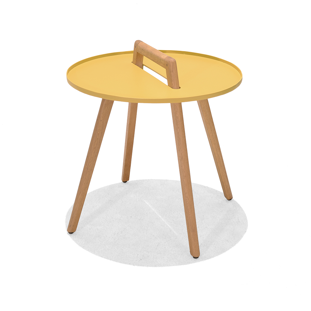 LifestyleGarden Nassau 50cm Round Side Table - Yellow