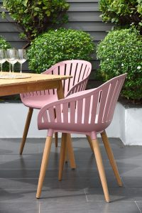 LifestyleGarden Nassau DuraOcean 4 Seat Square Dining Set - Pink