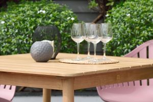 LifestyleGarden Nassau DuraOcean 4 Seat Square Dining Set - Pink