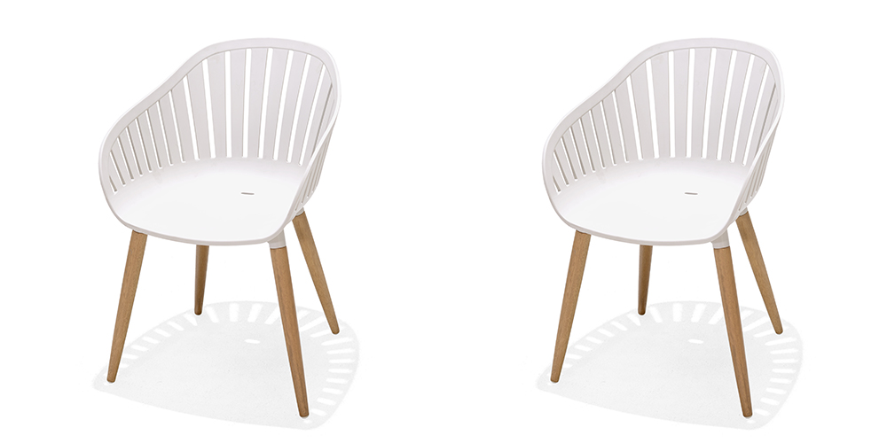 LifestyleGarden Nassau Pair of Dining Chairs - Oatmeal (DuraOcean)