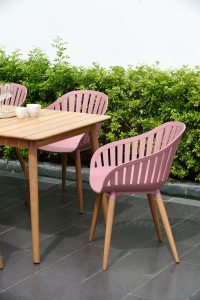 LifestyleGarden Nassau DuraOcean 6 Seat Rectangular Dining Set - Pink