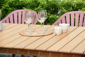 LifestyleGarden Nassau DuraOcean 6 Seat Rectangular Dining Set - Pink
