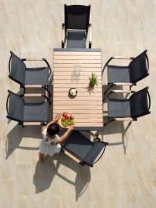 LifestyleGarden Panama 6 Seat Stacking Dining Set - Weathernet