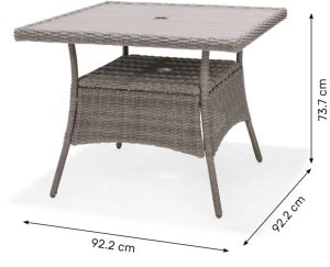 LifestyleGarden Bermuda 4 Seat Dining Set in Grey
