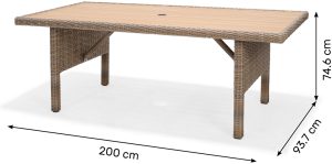 LifestyleGarden Bermuda 6 Seat Dining Set in Natural