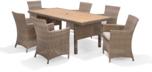 LifestyleGarden Bermuda 6 Seat Dining Set in Natural