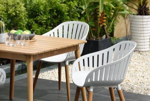LifestyleGarden Nassau DuraOcean 4 Seat Square Dining Set - Oatmeal