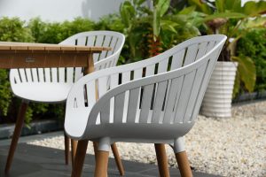 LifestyleGarden Nassau DuraOcean 4 Seat Square Dining Set - Oatmeal