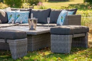 LifestyleGarden Bermuda Casual Corner Set including Stools in Grey