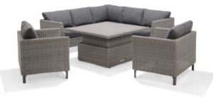 LifestyleGarden Bermuda Casual Corner Set including Sofa Chairs in Grey