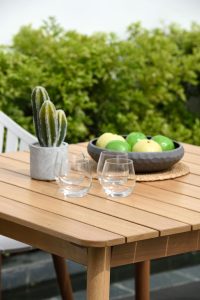 LifestyleGarden Nassau DuraOcean 4 Seat Square Dining Set - Oatmeal