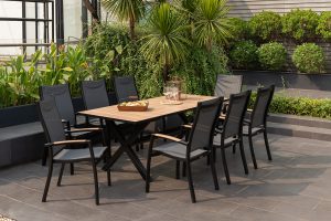 LifestyleGarden Panama 8 Seat Stacking Dining Set - Weathernet