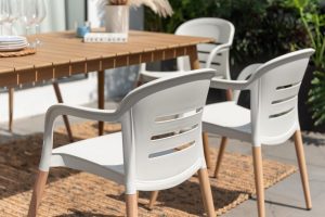 LifestyleGarden Onyx 6 Seat Dining Set White