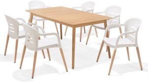 LifestyleGarden Onyx 6 Seat Dining Set White