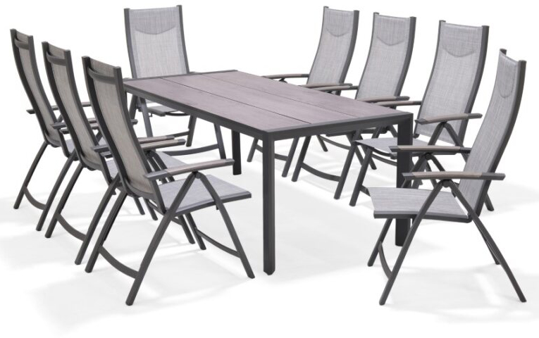 LifestyleGarden Urbanite Panama Dark 8 Seat Reclining Dining Set