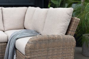 LifestyleGarden Martinique Natural Lite Casual Corner Ottoman Set