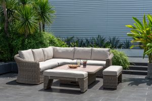 LifestyleGarden Martinique Natural Casual Corner Dining Bench Set