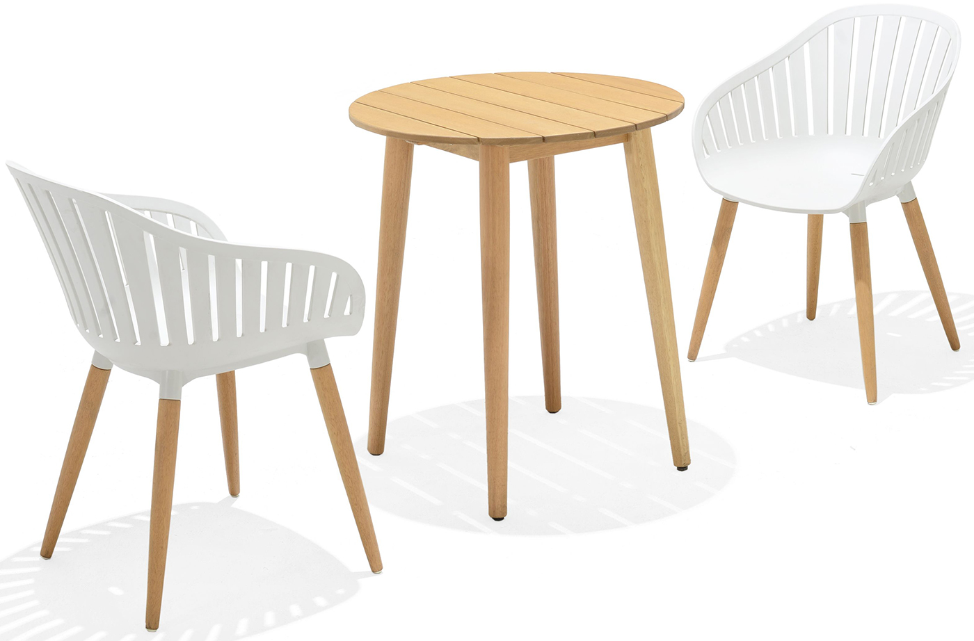 LifestyleGarden Nassau 66cm Round Bistro Set – White ...